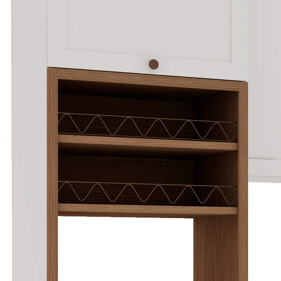 Cozinha Compacta Iluminata Iris 10 Portas 4 Gavetas Branca e Ébano
