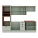 Cozinha Compacta Iluminata Iris 10 Portas 4 Gavetas Verde Mint e Ébano