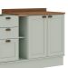 Cozinha Compacta Iluminata Iris 10 Portas 4 Gavetas Verde Mint e Ébano