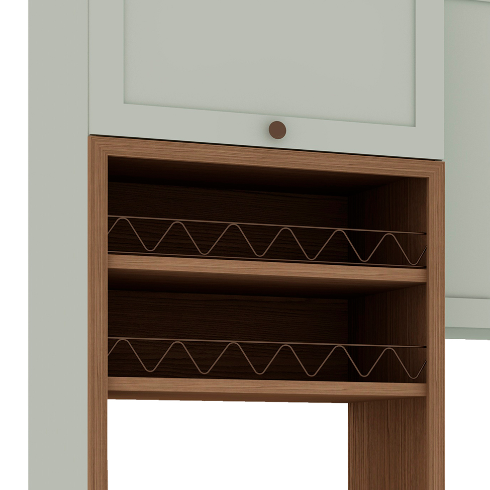 Cozinha Compacta Iluminata Iris 10 Portas 4 Gavetas Verde Mint e Ébano