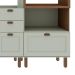 Cozinha Compacta Iluminata Luna com Vidro 10 Portas 4 Gavetas Verde Mint e Ébano