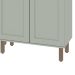 Cozinha Compacta Iluminata com Vidro 12 Portas 3 Gavetas Verde Mint e Ébano