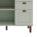 Cozinha Compacta Iluminata com Vidro 8 Portas 3 Gavetas Verde Mint e Ébano