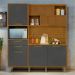 Cozinha Compacta Imperatriz 100% MDF 6 portas 2 Gavetas Freijó e Grafite