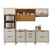 Cozinha Compacta Imperatriz 4 Portas 8 Gavetas Freijó e Off White