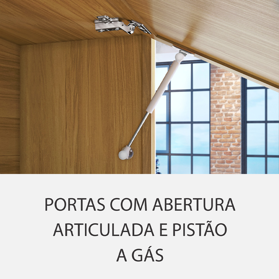 Cozinha Compacta Imperatriz 4 Portas 8 Gavetas Freijó e Off White
