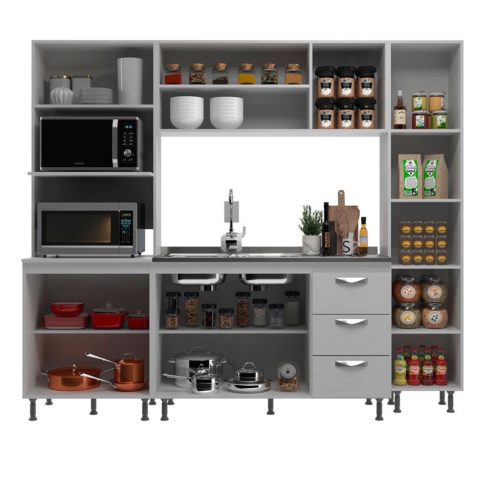 Cozinha Compacta Ipanema 10 Portas 3 Gavetas Branca