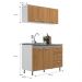 Cozinha Compacta Ipanema 5 Portas 3 Gavetas Branca e Cinamomo
