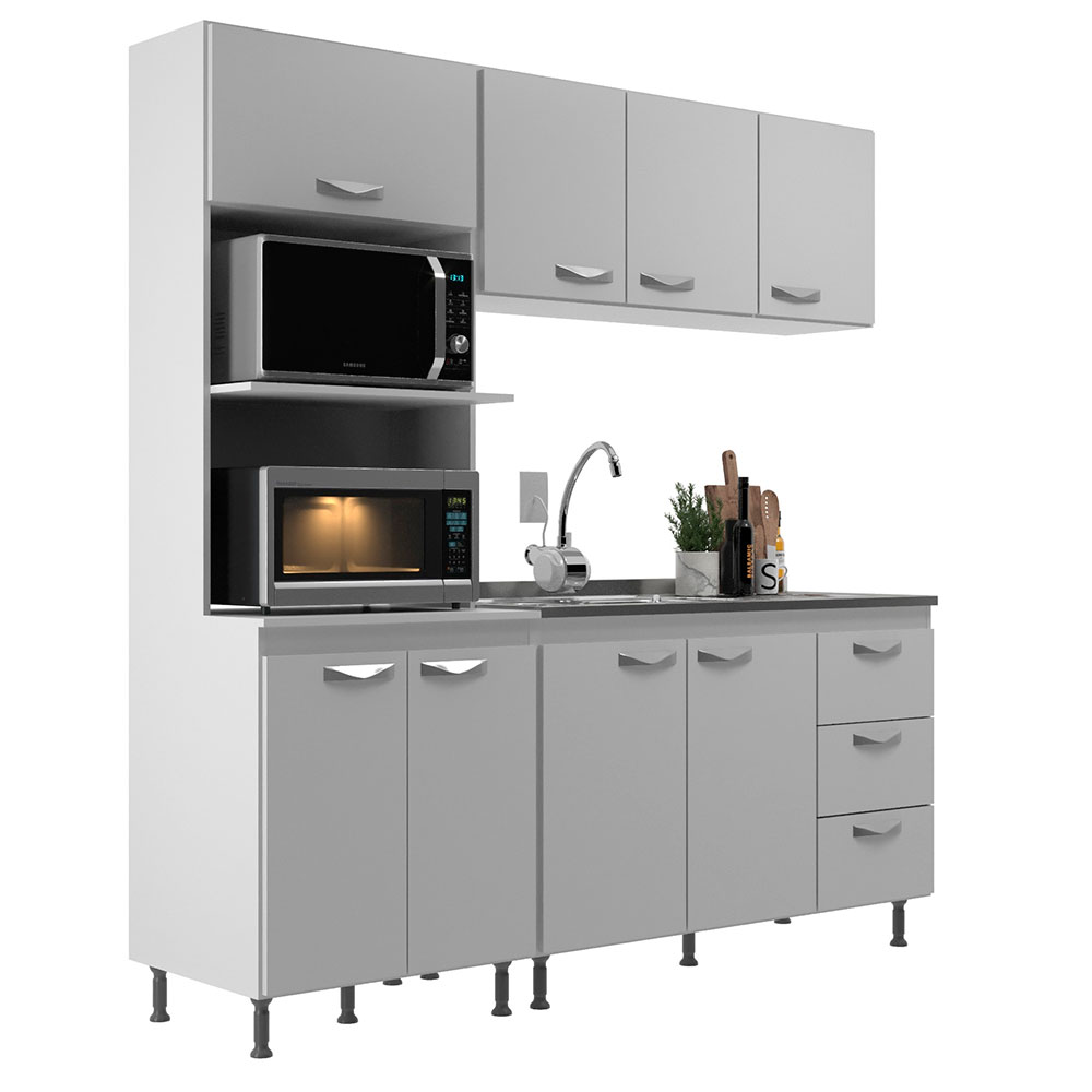 Cozinha Compacta Ipanema 8 Portas 3 Gavetas Branca