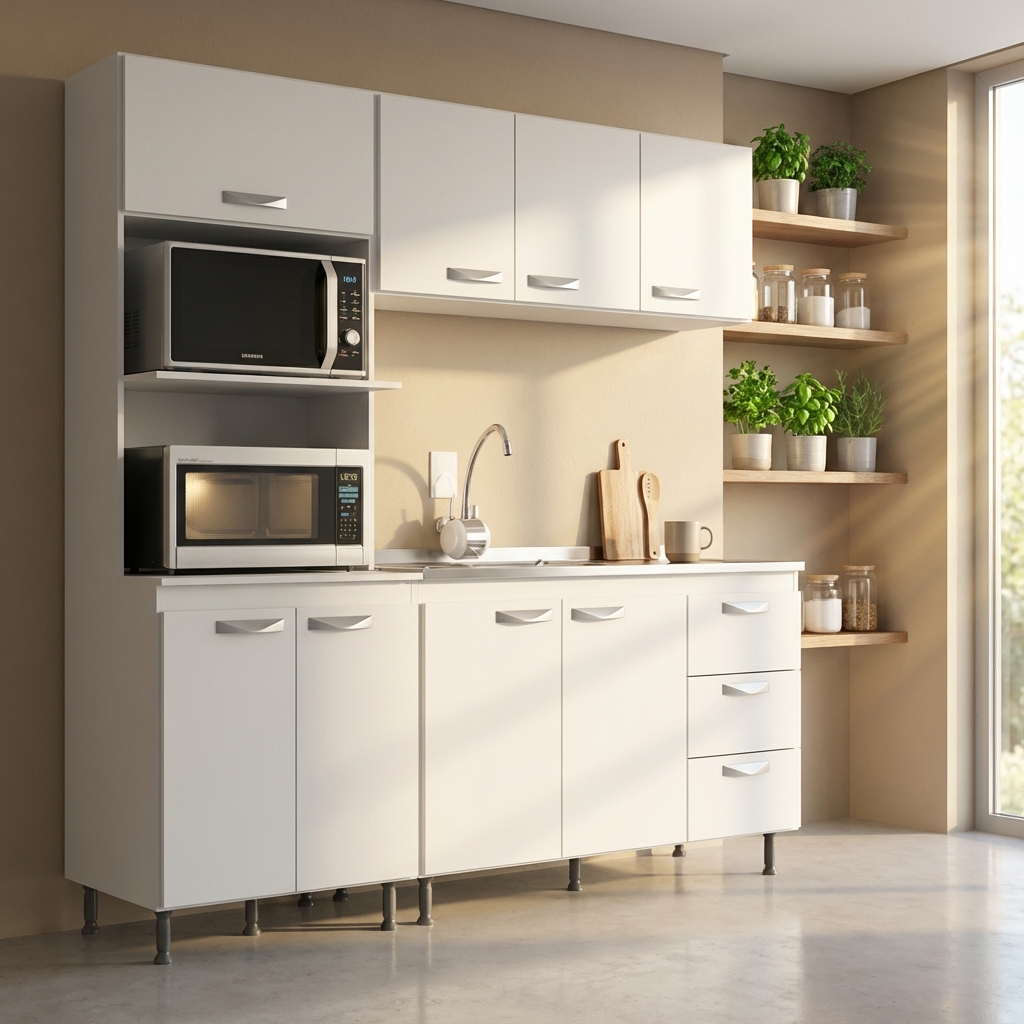 Cozinha Compacta Ipanema 8 Portas 3 Gavetas Branca