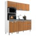 Cozinha Compacta Ipanema 8 Portas 3 Gavetas Branca e Cinamomo