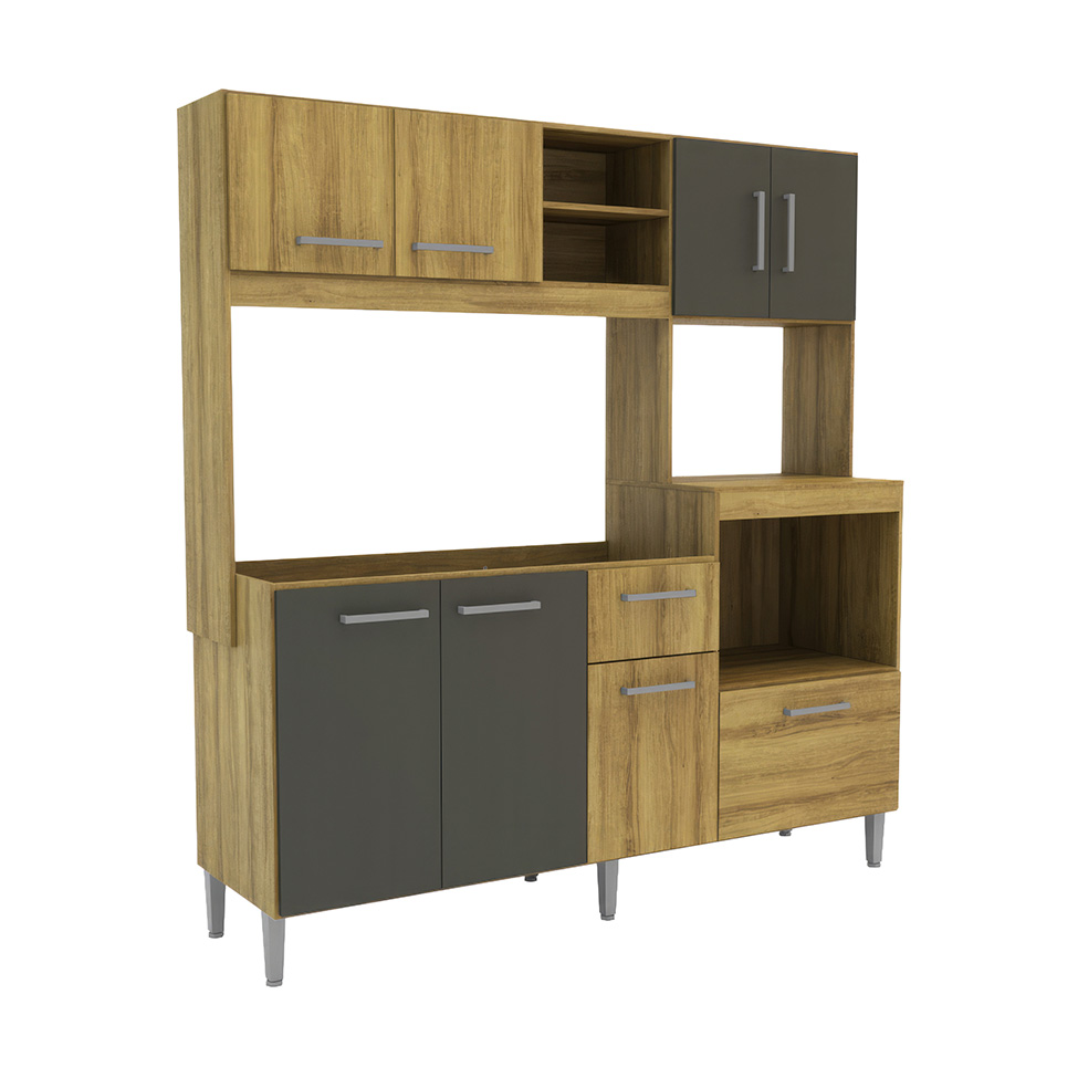 Cozinha Compacta Jasmin 8 Portas 1 Gaveta Dakar e Vulcano