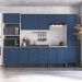 Cozinha Compacta Lavanda 13 Portas 3 Gavetas Azul e Branco