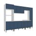 Cozinha Compacta Lavanda 13 Portas 3 Gavetas Azul e Branco