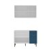 Cozinha Compacta Lavanda 5 Portas 3 Gavetas Azul e Branco