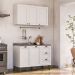 Cozinha Compacta Lavanda 5 Portas 3 Gavetas Branca