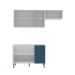 Cozinha Compacta Lavanda 6 Portas 3 Gavetas Azul e Branco