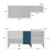 Cozinha Compacta Lavanda 8 Portas 3 Gavetas Azul e Branco