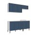 Cozinha Compacta Lavanda 8 Portas 3 Gavetas Azul e Branco