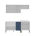 Cozinha Compacta Lavanda 8 Portas 3 Gavetas Azul e Branco