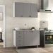 Cozinha Compacta Maranello 100% MDF 5 Portas 4 Gavetas Cinza