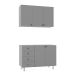 Cozinha Compacta Maranello 100% MDF 5 Portas 4 Gavetas Cinza