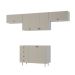Cozinha Compacta Maranello 100% MDF 7 Portas 4 Gavetas Bege