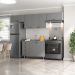 Cozinha Compacta Maranello 100% MDF 7 Portas 4 Gavetas Cinza