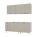 Cozinha Compacta Maranello 100% MDF 9 Portas 4 Gavetas Bege