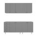Cozinha Compacta Maranello 100% MDF 9 Portas 4 Gavetas Cinza