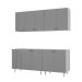 Cozinha Compacta Maranello 100% MDF 9 Portas 4 Gavetas Cinza