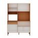 Cozinha Compacta Marina 100% MDF 5 Portas 1 Gaveta Freijó e Off White