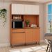 Cozinha Compacta Marina 100% MDF 5 Portas 1 Gaveta Freijó e Off White