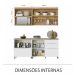 Cozinha Compacta Marquesa 100% MDF 4 Portas 4 Gavetas Branca e Nature