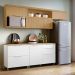 Cozinha Compacta Marquesa 100% MDF 5 Portas 4 Gavetas Branca e Nature