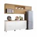 Cozinha Compacta Marquesa 100% MDF 5 Portas 4 Gavetas Branca e Nature