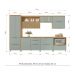 Cozinha Compacta Marquesa 100% MDF 8 Portas 7 Gavetas Verde e Nature