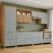 Cozinha Compacta Marquesa 100% MDF 8 Portas 7 Gavetas Verde e Nature