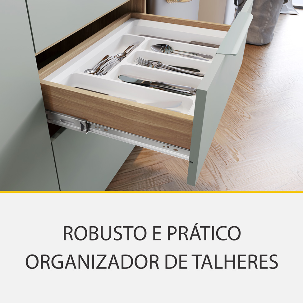 Cozinha Compacta Marquesa 100% MDF 8 Portas 7 Gavetas Verde e Nature