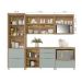 Cozinha Compacta Marquesa I 100% MDF 5 Portas 6 Gavetas Verde e Nature