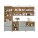 Cozinha Compacta Marquesa I 100% MDF 7 Portas 6 Gavetas Verde e Nature