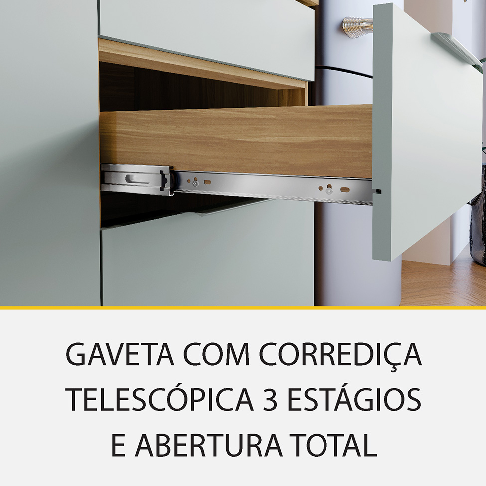 Cozinha Compacta Marquesa I 100% MDF 7 Portas 6 Gavetas Verde e Nature