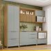 Cozinha Compacta Marquesa II 100% MDF 5 Portas 6 Gavetas Verde e Nature
