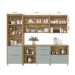 Cozinha Compacta Marquesa II 100% MDF 7 Portas 6 Gavetas Verde e Nature