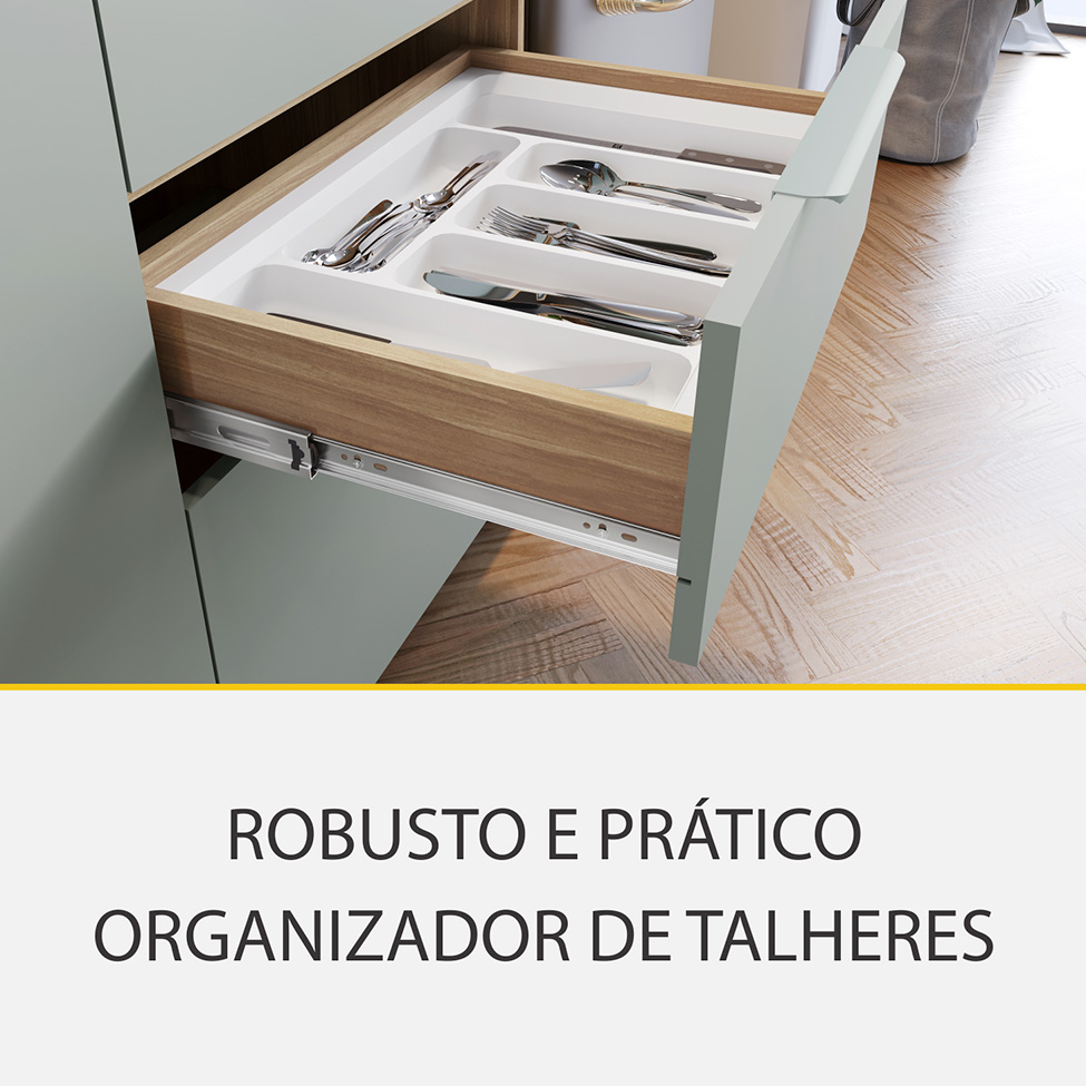 Cozinha Compacta Marquesa II 100% MDF 7 Portas 6 Gavetas Verde e Nature