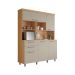 Cozinha Compacta Nobreza 100% MDF 5 Portas 2 Gavetas Carvalho e Greice