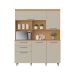 Cozinha Compacta Nobreza 100% MDF 5 Portas 2 Gavetas Carvalho e Greice