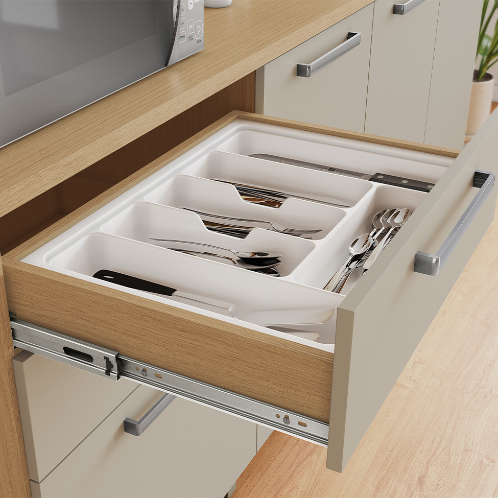 Cozinha Compacta Nobreza 100% MDF 5 Portas 2 Gavetas Carvalho e Greice