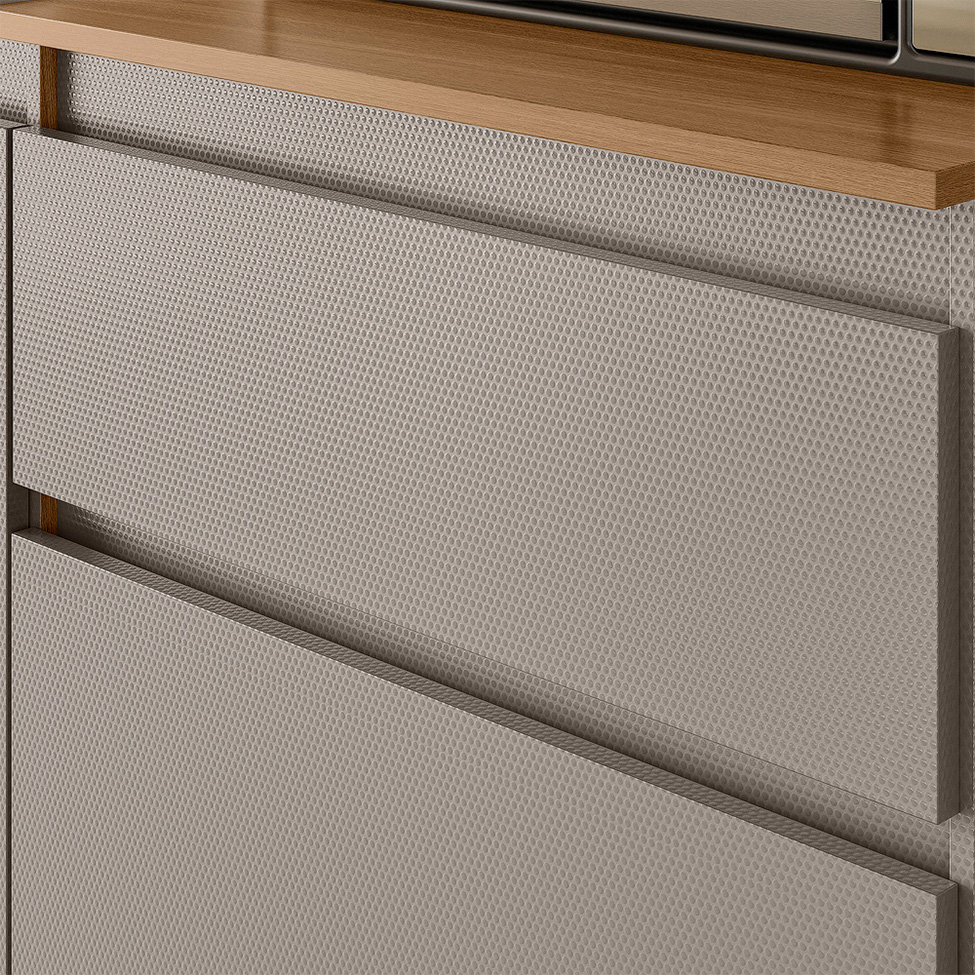 Cozinha Compacta Peru 5 Portas 1 Gaveta Amêndola e Nude