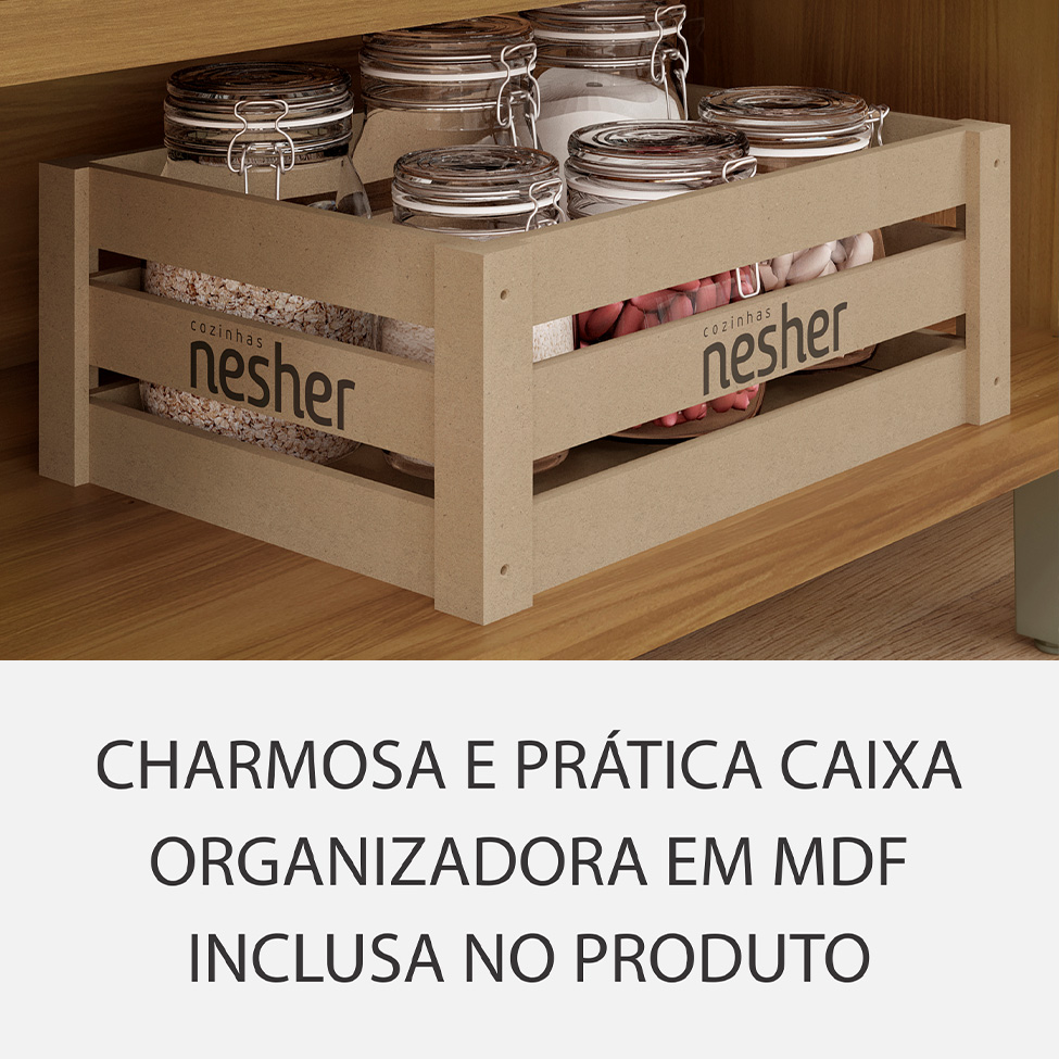 Cozinha Compacta Princesa 4 Portas 4 Gavetas Freijó e Grafite